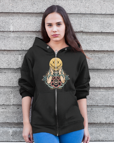 black hoodie with zipper women's